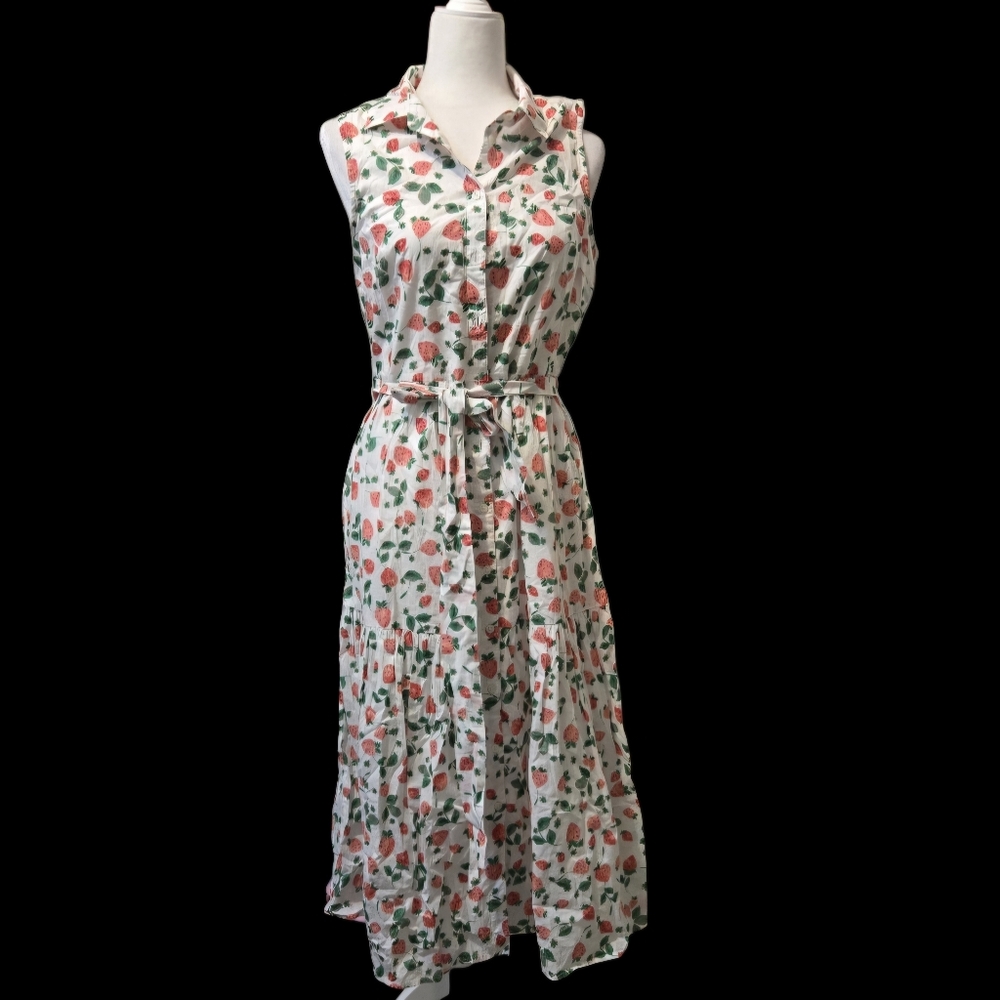 J. Crew Floral White and Pink Dress